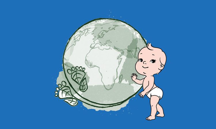 Baby mit einer Weltkugel