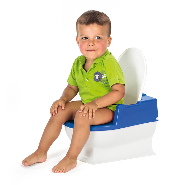 Kind sitzt auf dem Sitzfritz - Die Mini-Toilette zum Großwerden