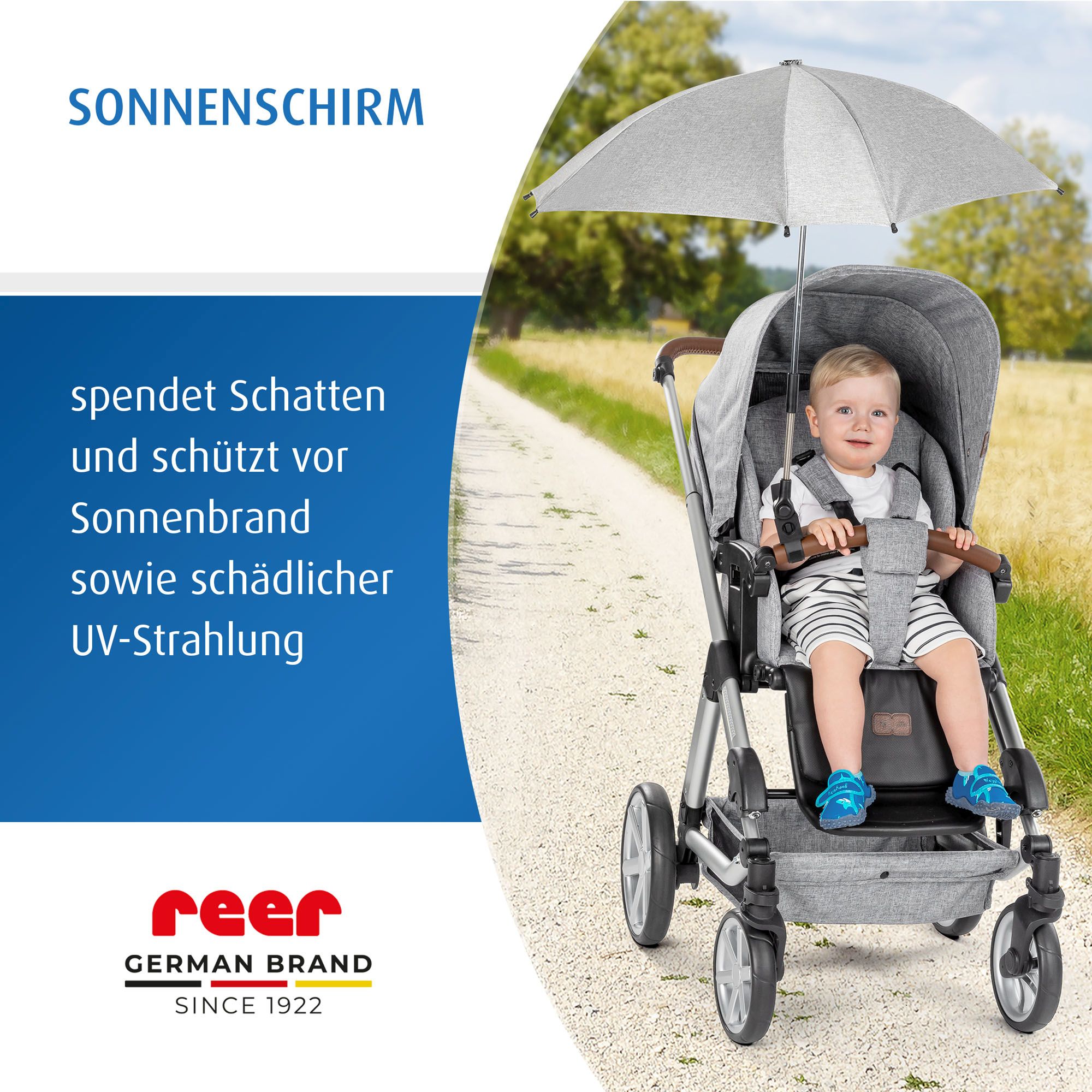 ShineSafe Sonnenschirm, grau-melange