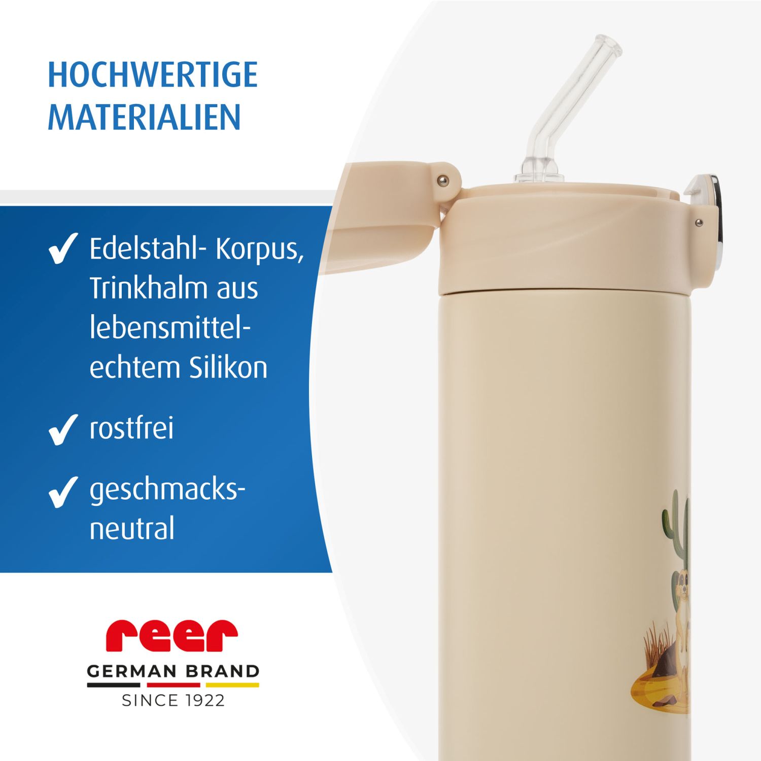 Detailaufnahme Trinkflasche  vor weißem Hintergrund