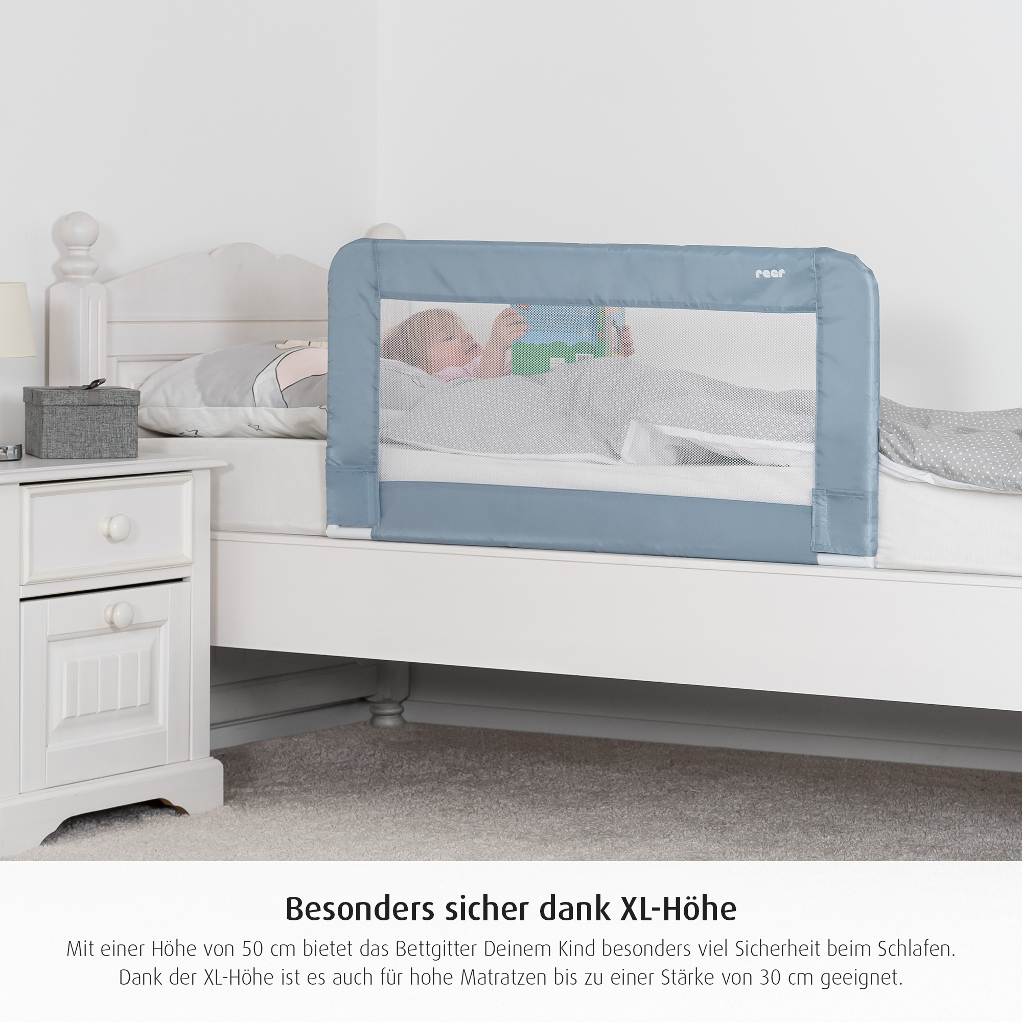 Sleep'n Keep Bettgitter, blaugrau, 150 cm - 180 cm