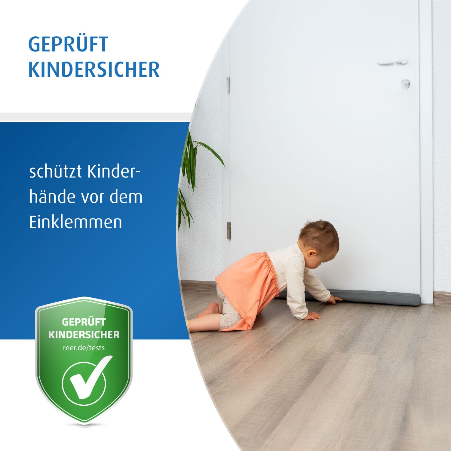 Fingerklemmschutz Bodenspalt Klemmschutz  im Einsatz