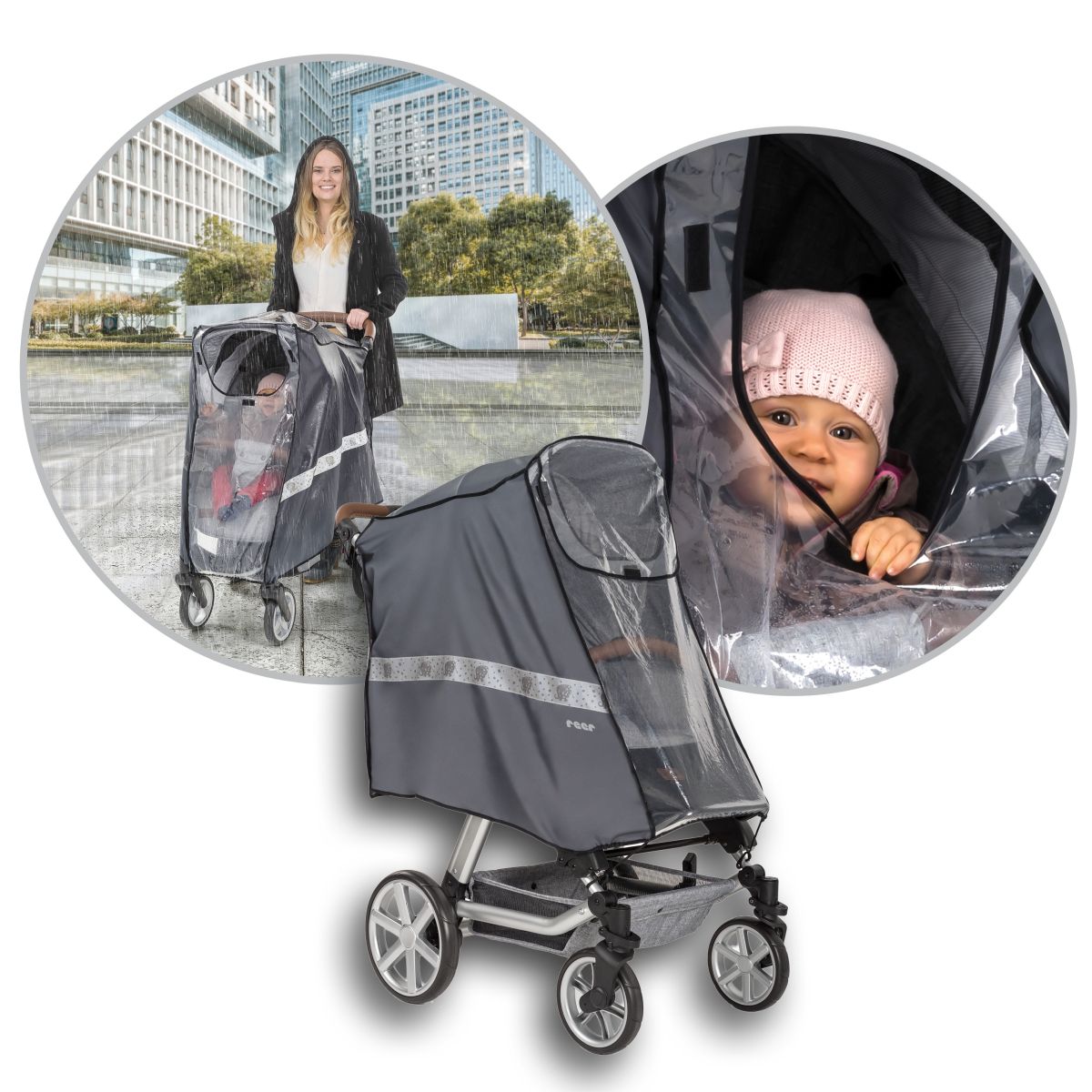 Rain cover for sibling prams - Reer RainCover Duo