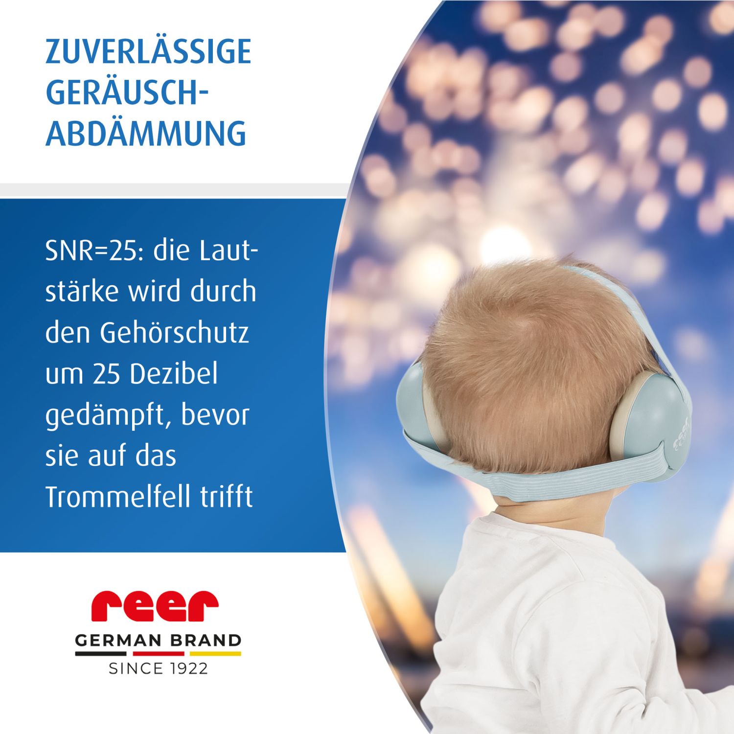 Collage Silentguardbaby  blau mit verlässiger Geräuschabdämmung