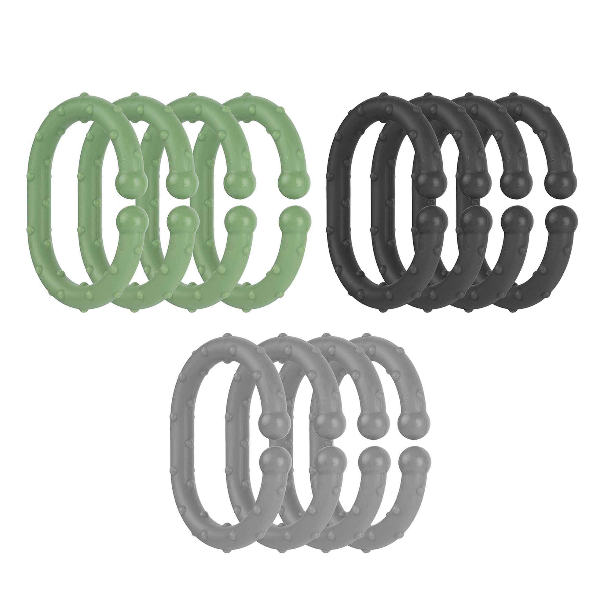 Befestigungsringe vor weißem Hintergrund