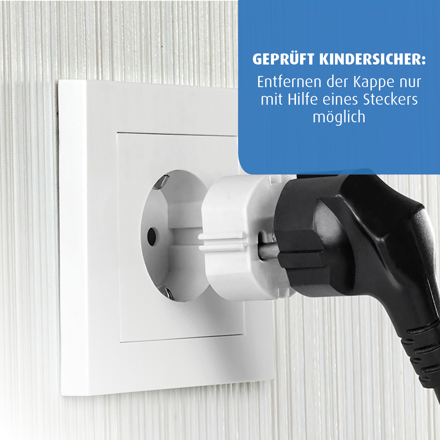 Steckdosenkappe, weiß, 5 Stück