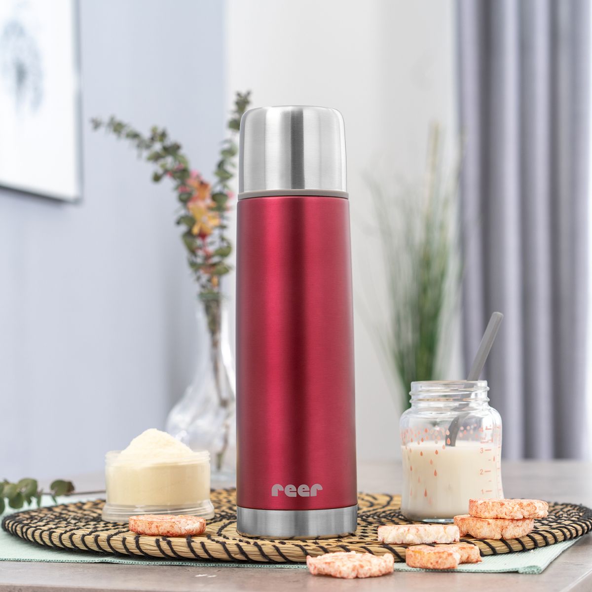 ColourCupstainless steel vacuum bottle, 500 ml, berry red