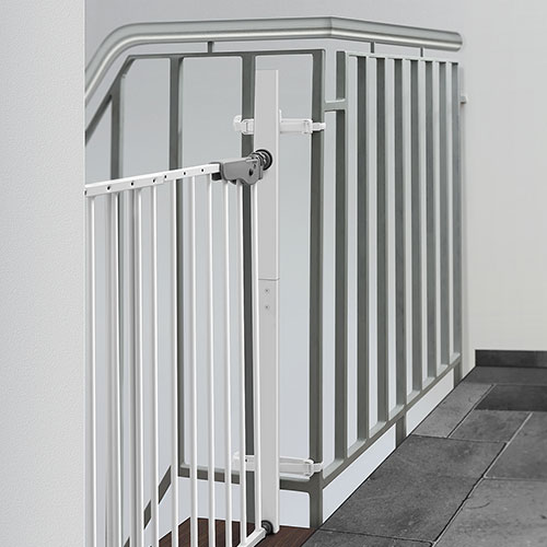 reer Barrière sécurité enfant escaliers/porte Basic Simple-Lock, métal,  blanc