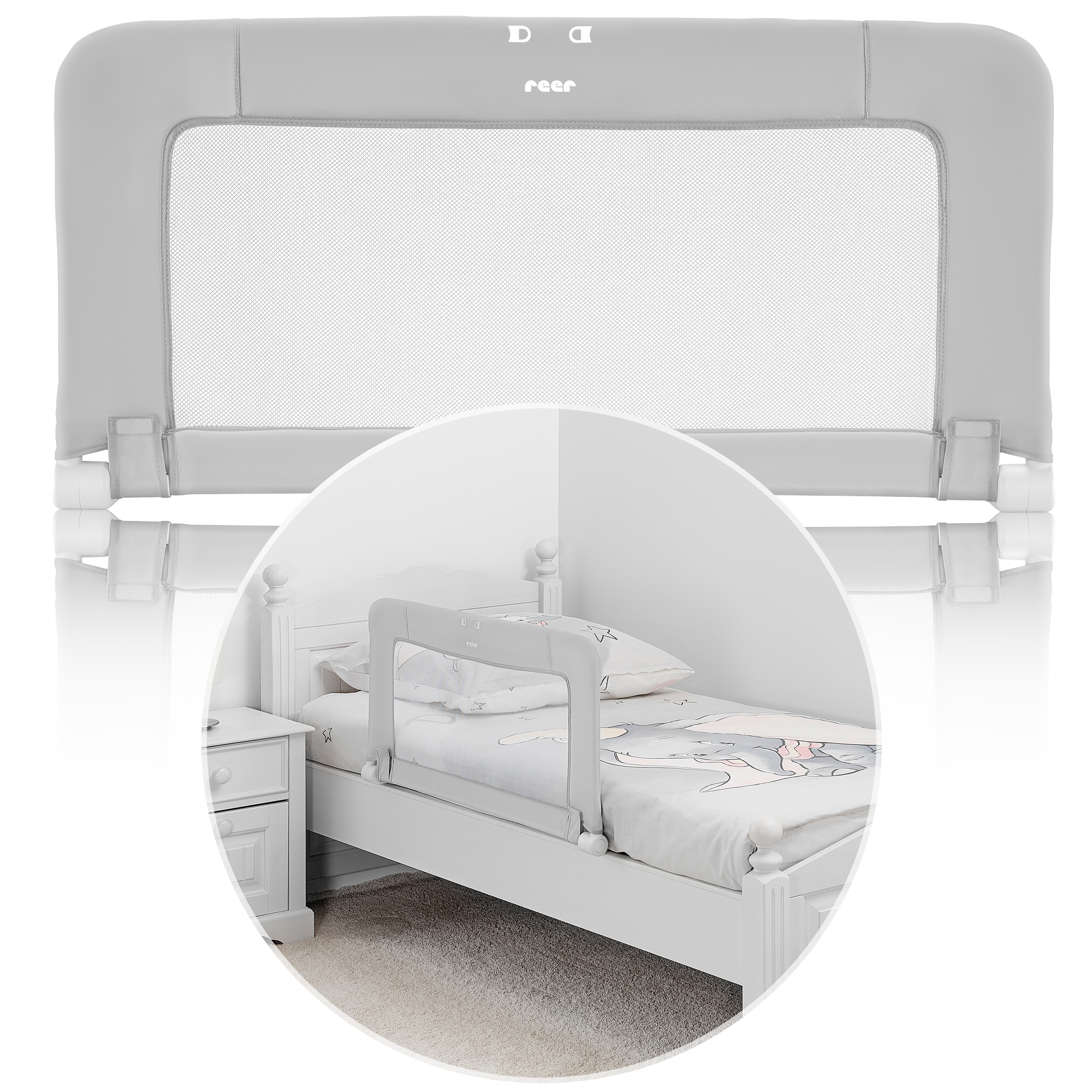 ByMySide Bettgitter mit Abklappfunktion, für Betten mit einer Länge von 150 -180 cm