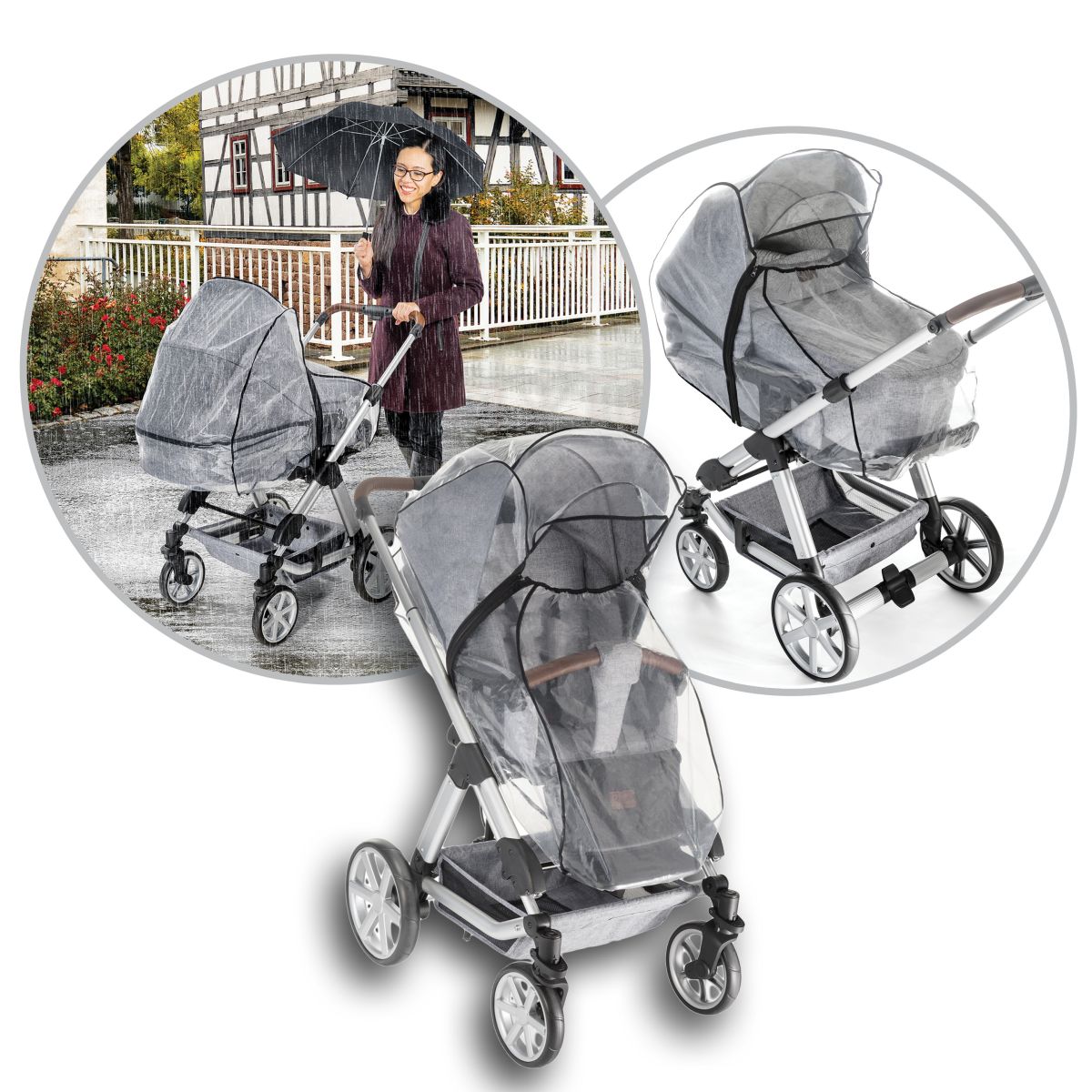 RainCover Classic+ Regenschutz für Kombi-Kinderwagen