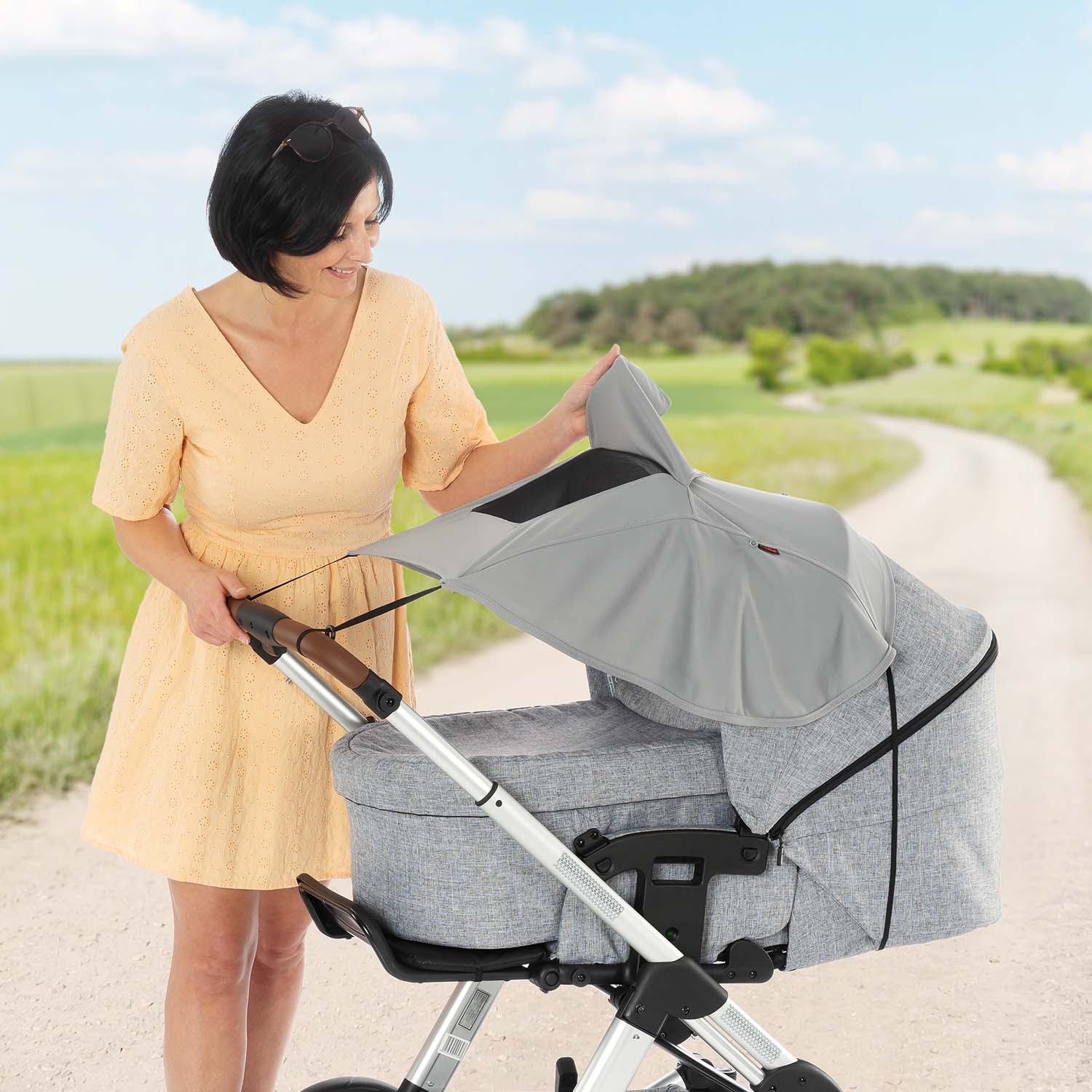 SWANEW Kinderwagen Sonnensegel, Sonnensegel für Kinderwagen, UV 50