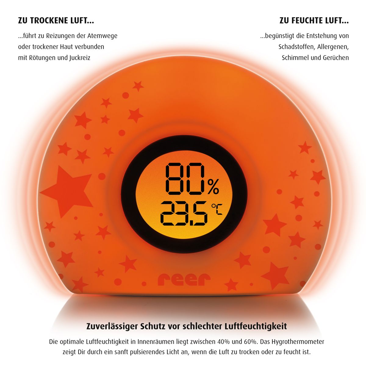 HygroTemp 2in1 digitales Hygro- und Thermometer mit Farbwechsel