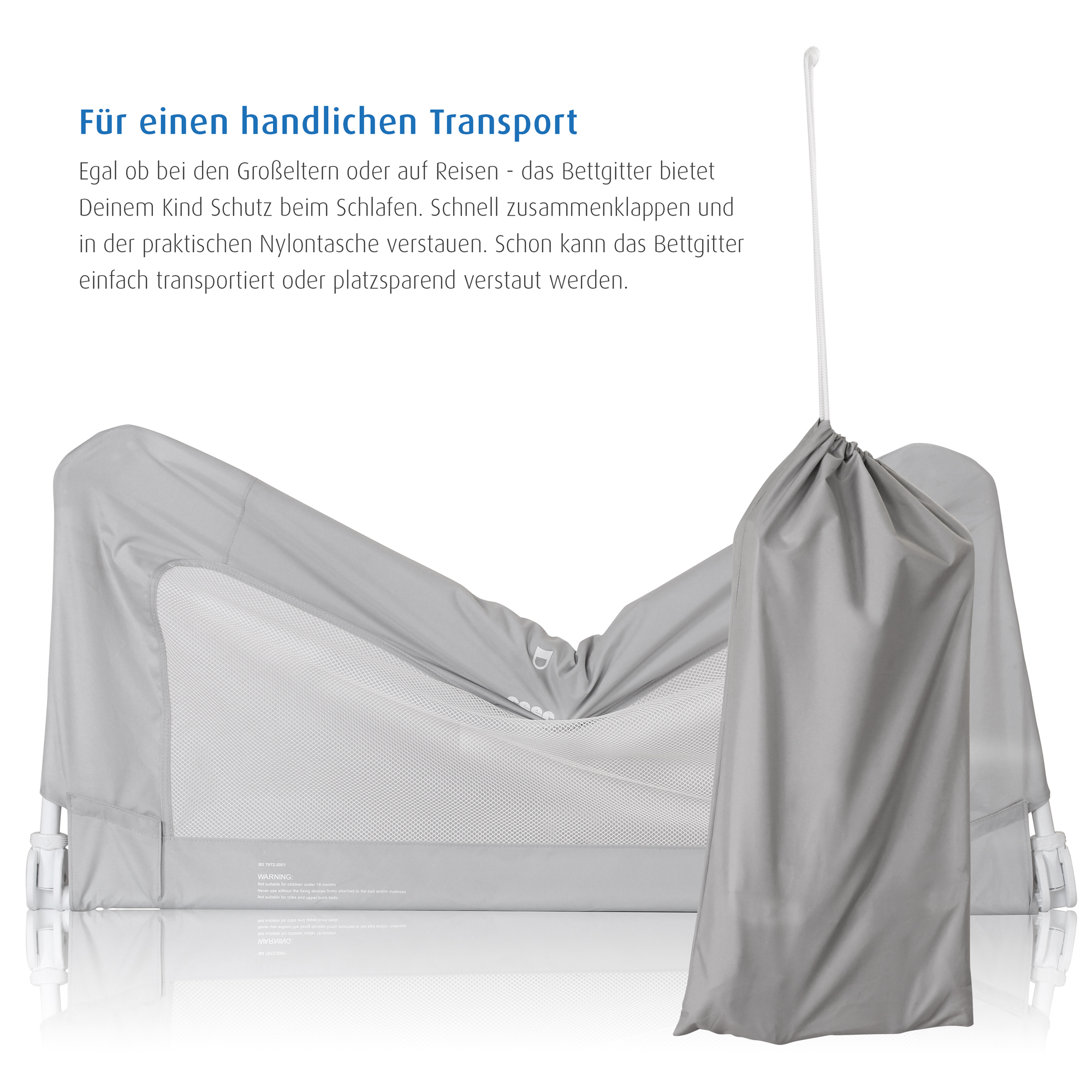 ByMySide Bettgitter für Betten 150 cm - 180 cm mit Abklappfunktion - geprüfte B-Ware