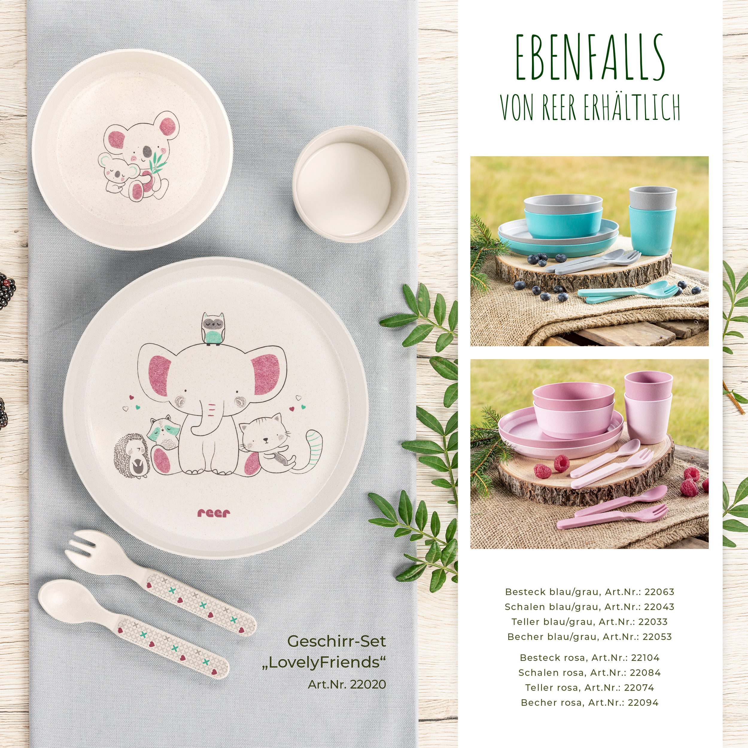 Growing Children’s dinnerware set, "WildLife"