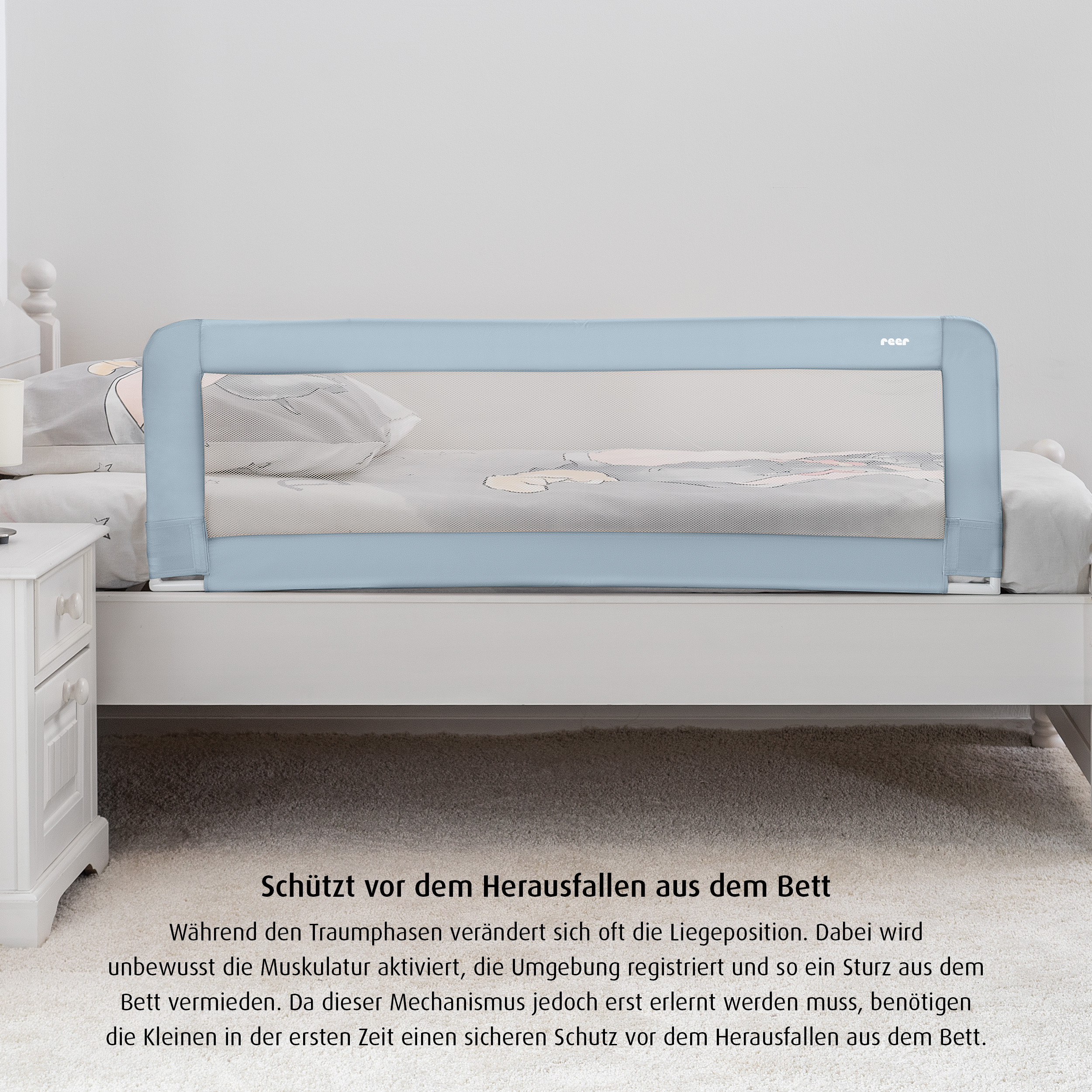 Sleep'n Keep Bettgitter 150 cm, blaugrau - geprüfte B-Ware