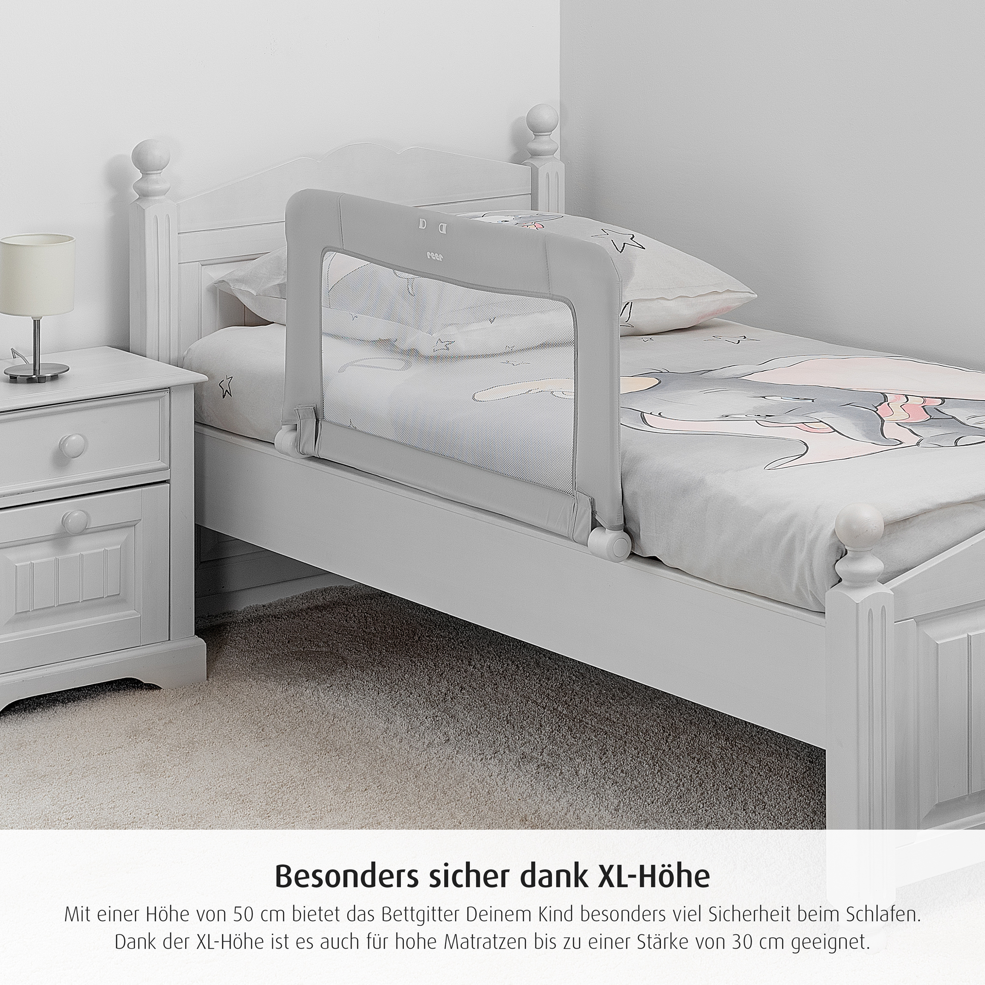 ByMySide Bettgitter mit Abklappfunktion, für Betten mit einer Länge von 180 - 210 cm