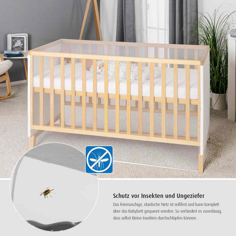 BiteSafe mosquito net for baby and travel cod bed, white