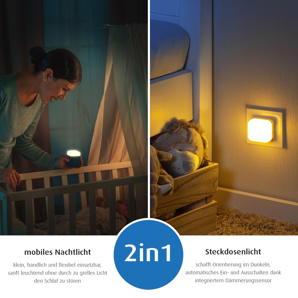 2in1 SleepLight mit An-Aus-Schalter  - Himmelblau 