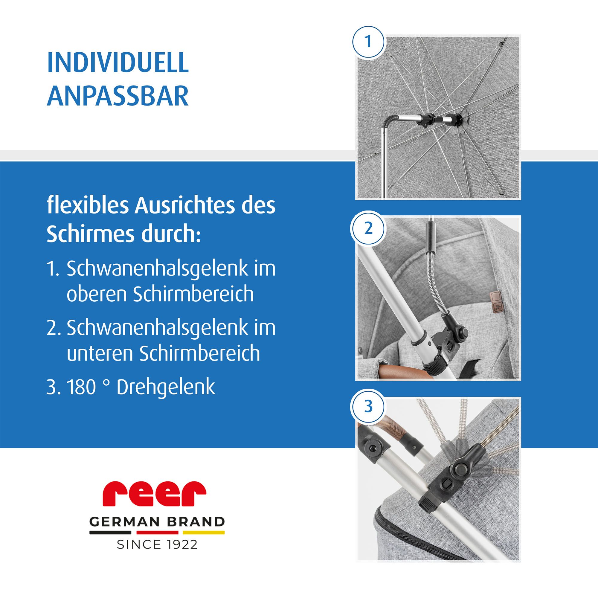 ShineSafe Sonnenschirm, grau-melange