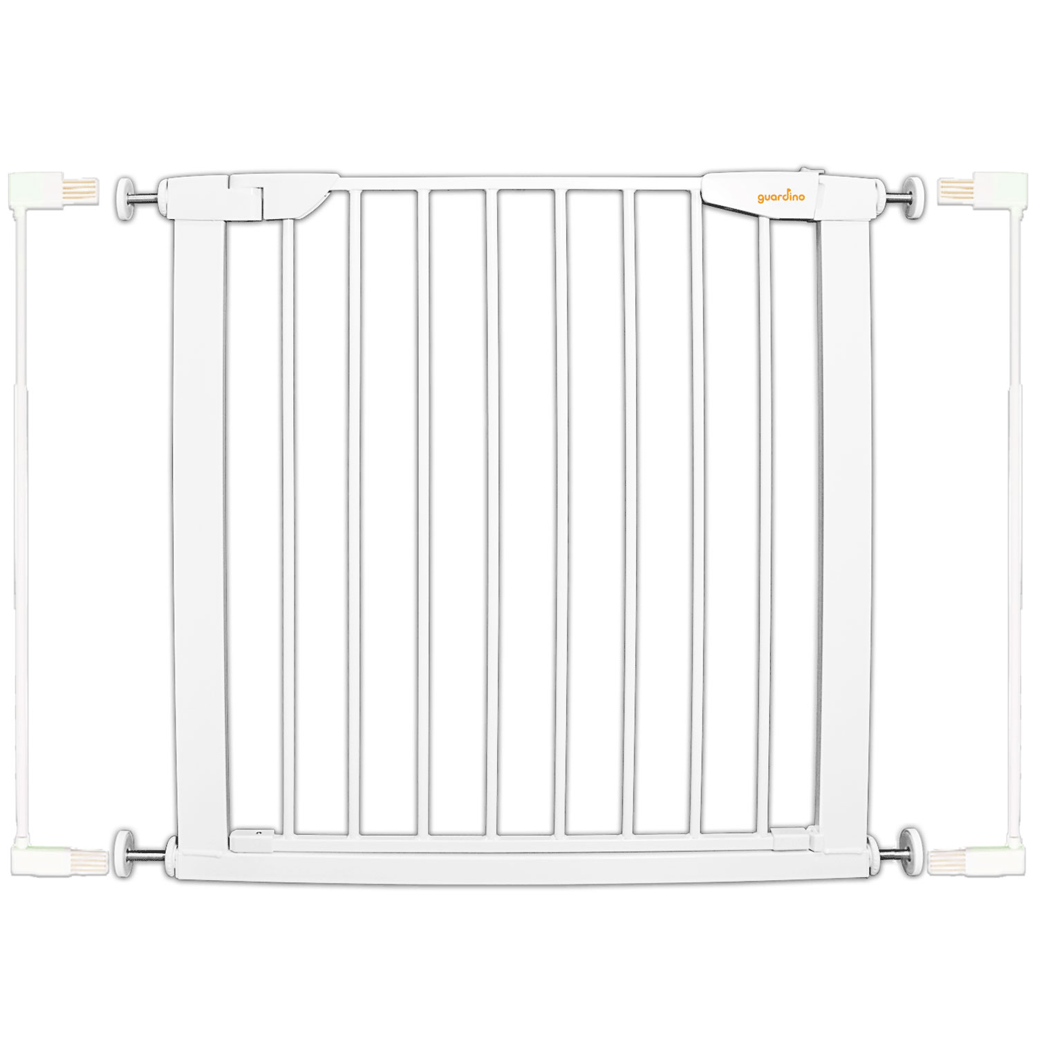 Guardino Türschutzgitter mit 2x 7cm Verlängerung, 89-95 cm, Treppenschutzgitter ohne Bohren