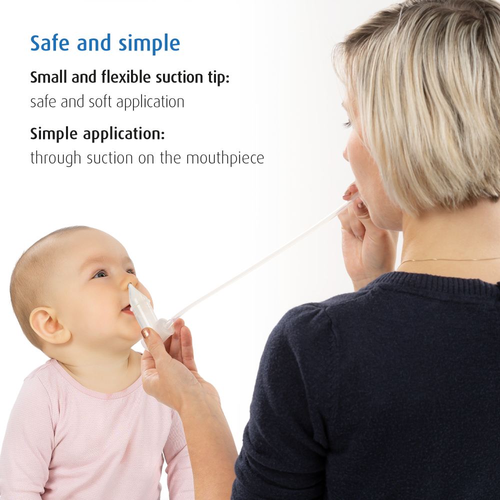 reer nasal aspirator for baby, steam sterilisable, with storage box and 4 filters