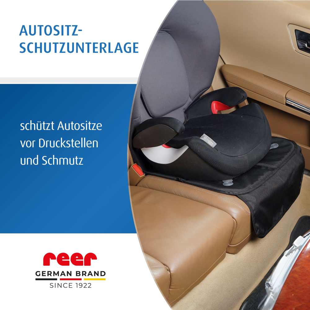 Die Schutzunterlage auf dem Rücksitz.