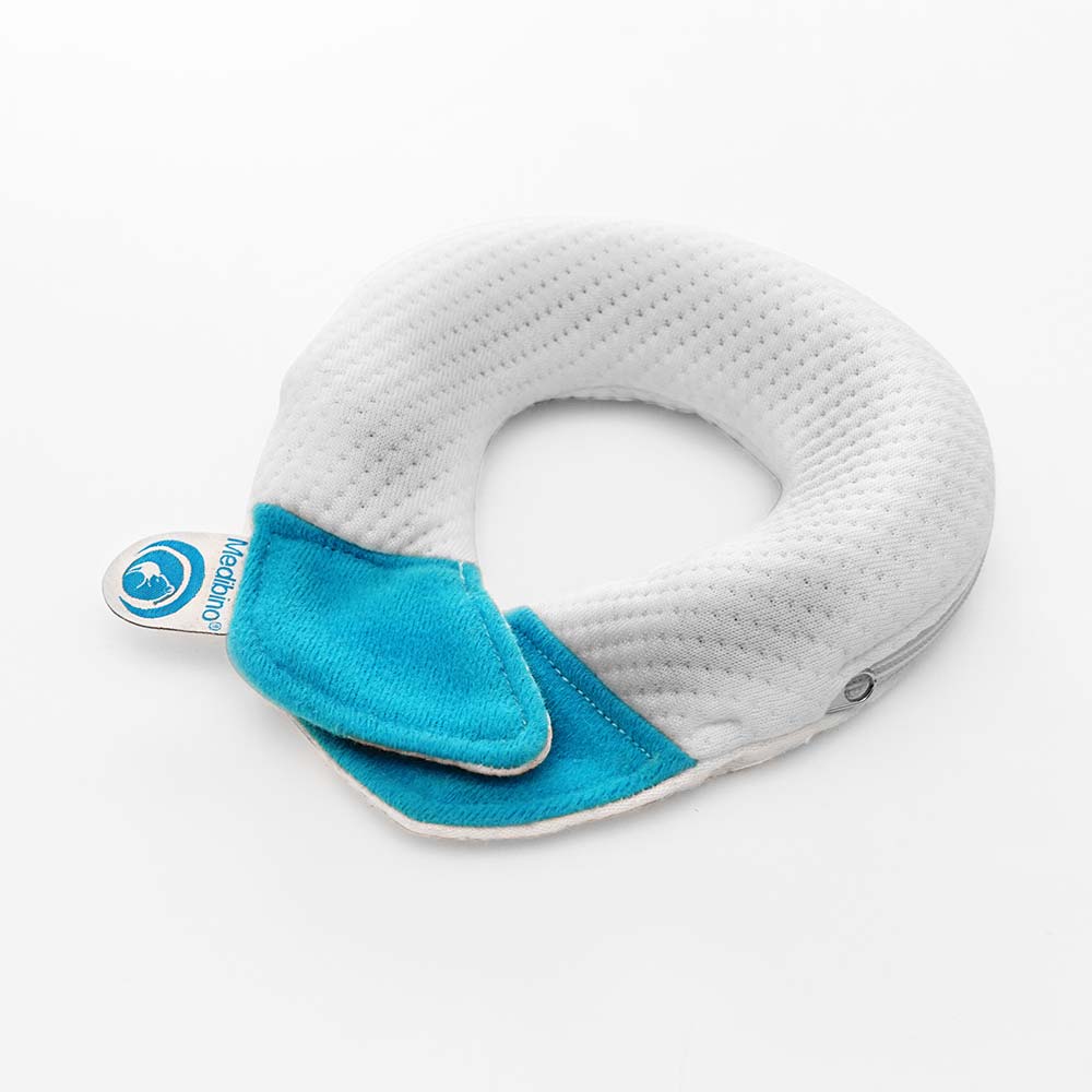 Medibino Babykopfschutz - schützt vor Kopfverformungen in Rückenlage, blau