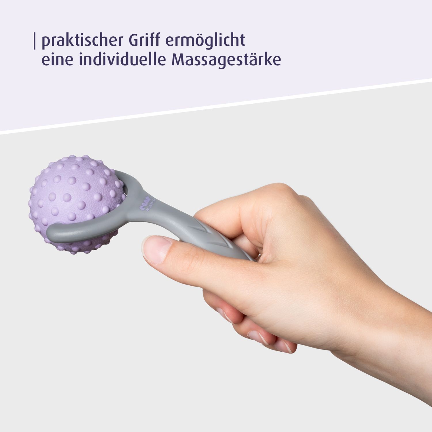 Praktischer Griff ermöglicht eine individuelle Massagestärke