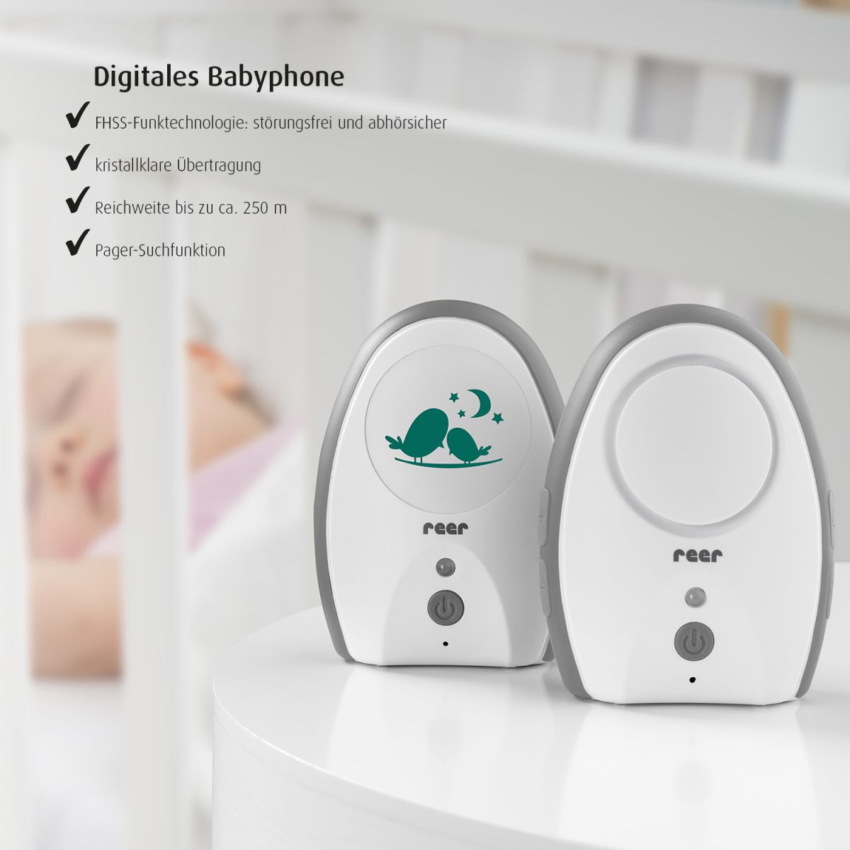 Babyphone Reer Schlafüberwachung Baby Sicherheit Eltern Kommunikation LED Signal 