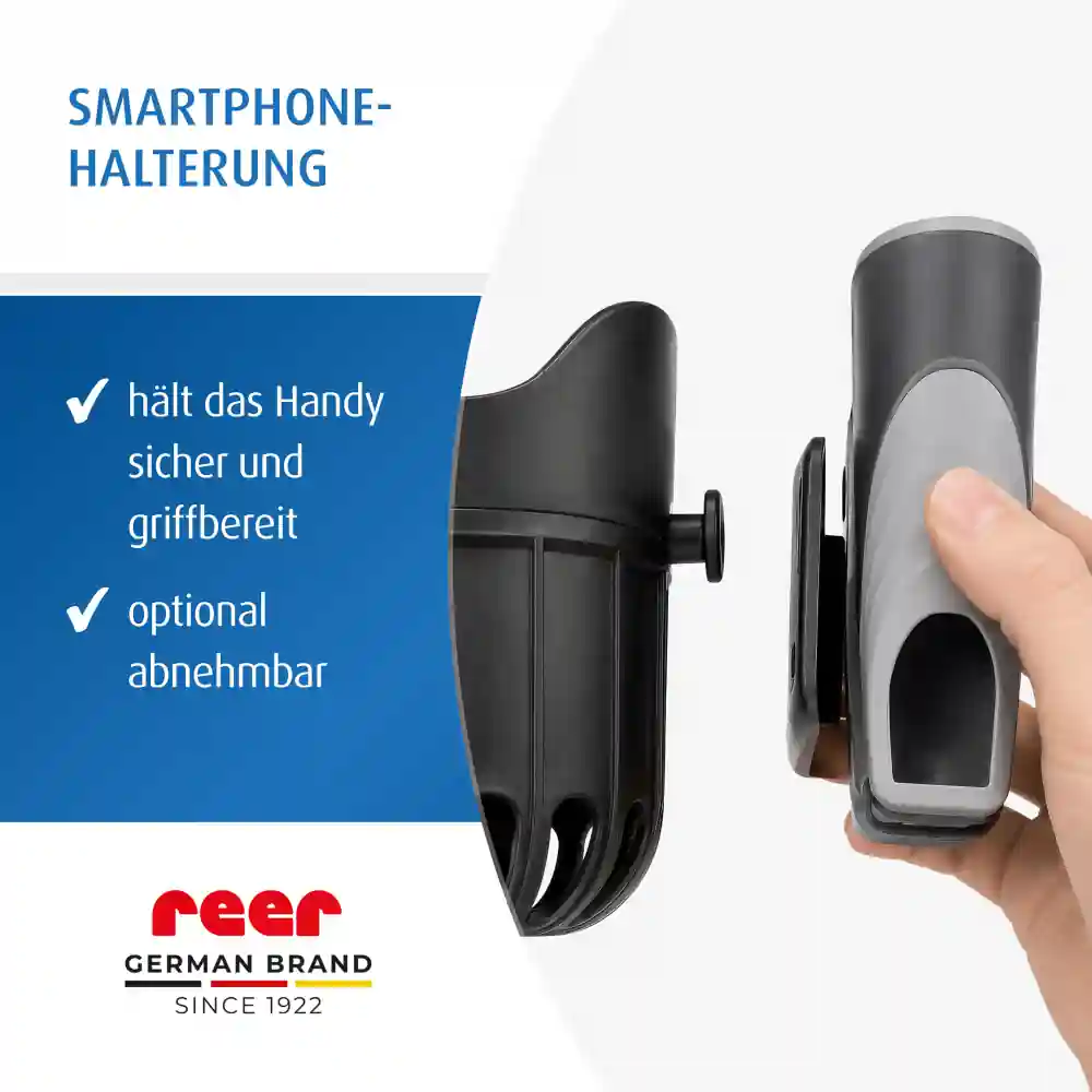 Smartphone-Halterung Anbringung in der Nahaufnahme