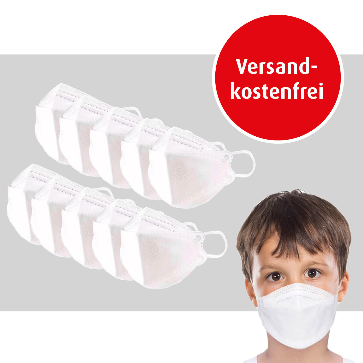 Mund- und Nasenmaske für Kinder, 10 Stück