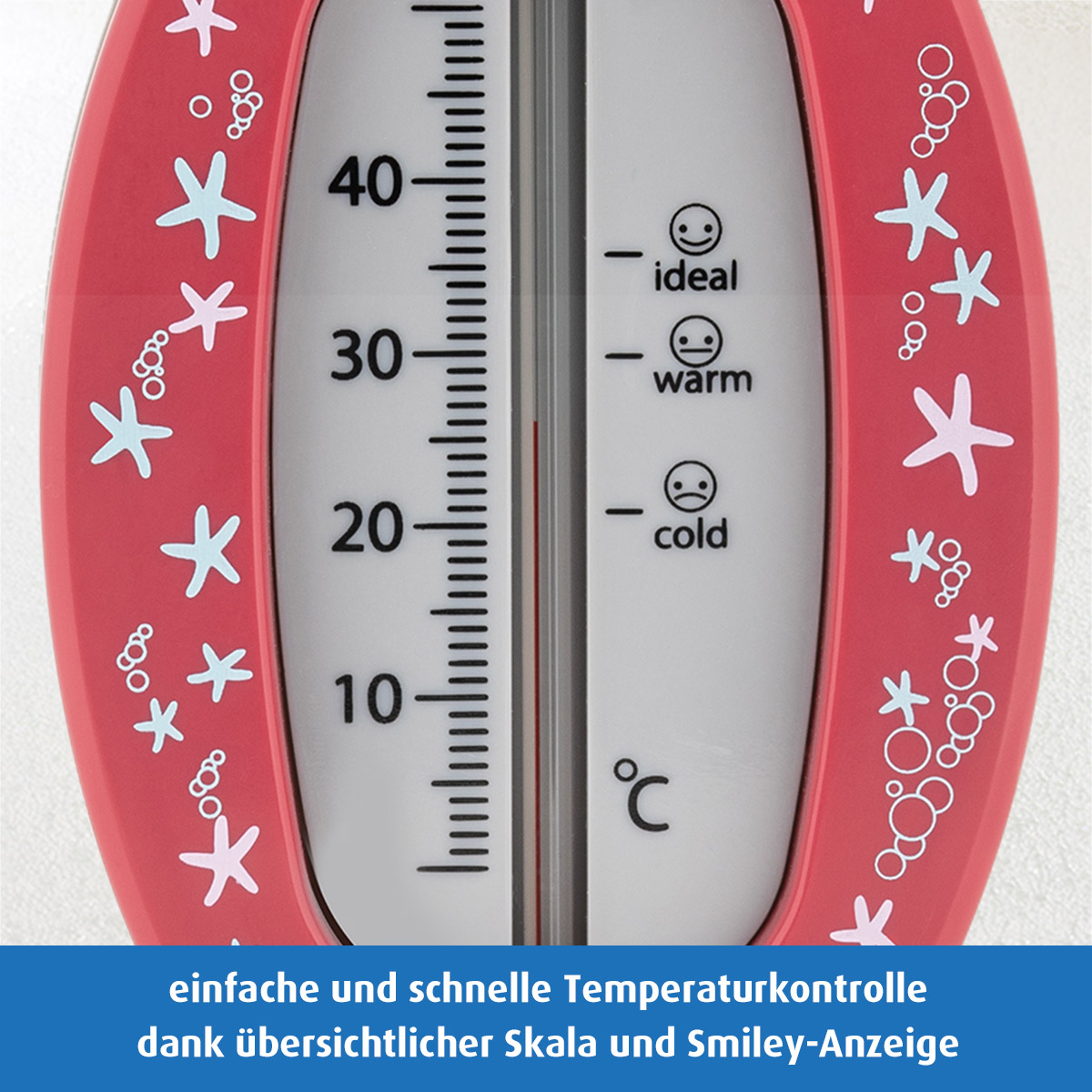 Badethermometer oval, Beerenrot