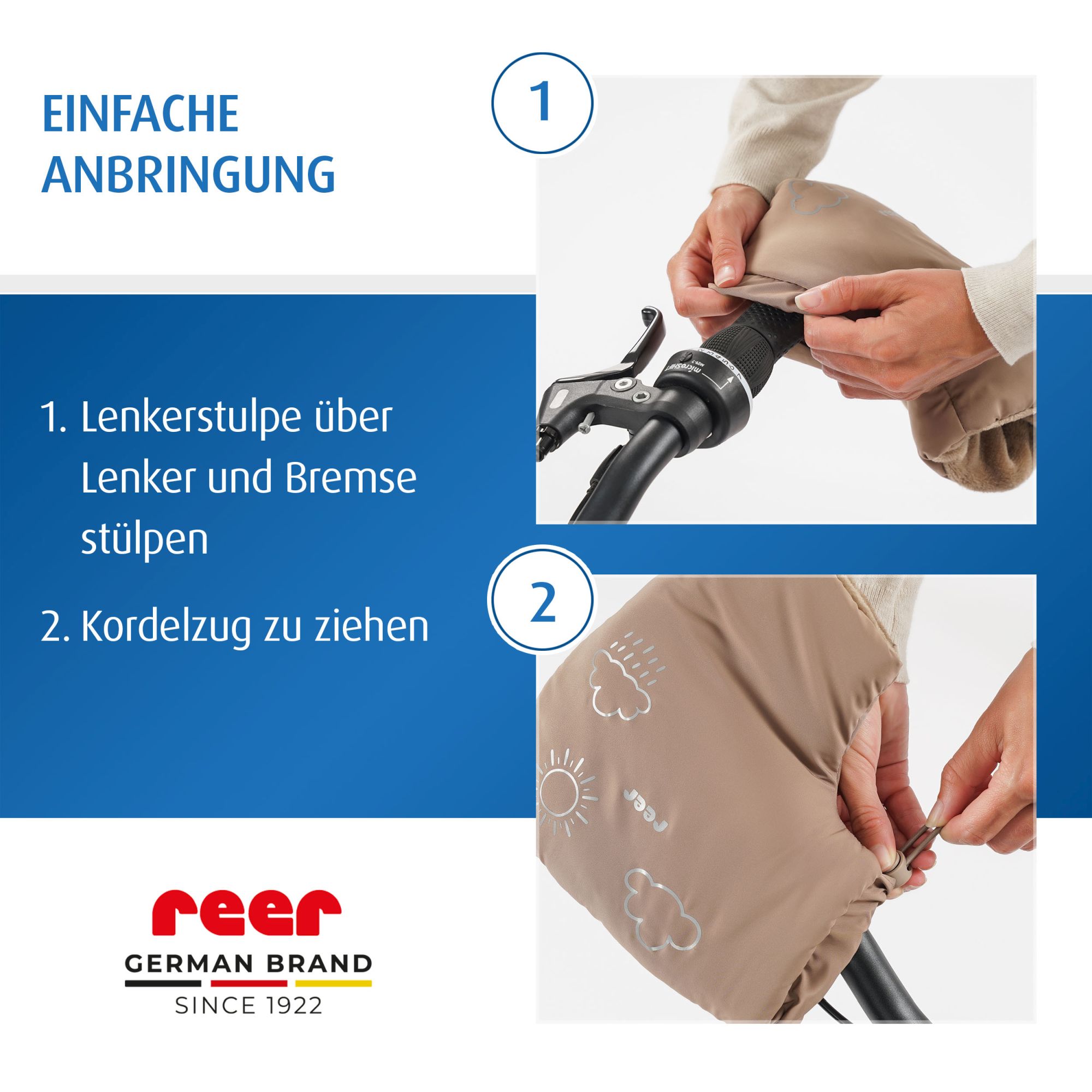 Anbringung der Lenkerstulpen in Bildern erklärt