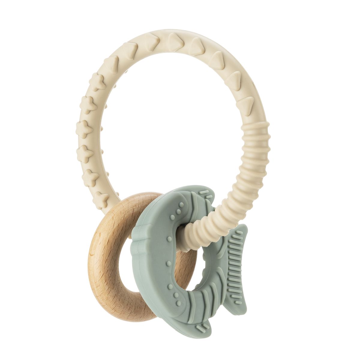 BiteDuo wood and silicone teething ring