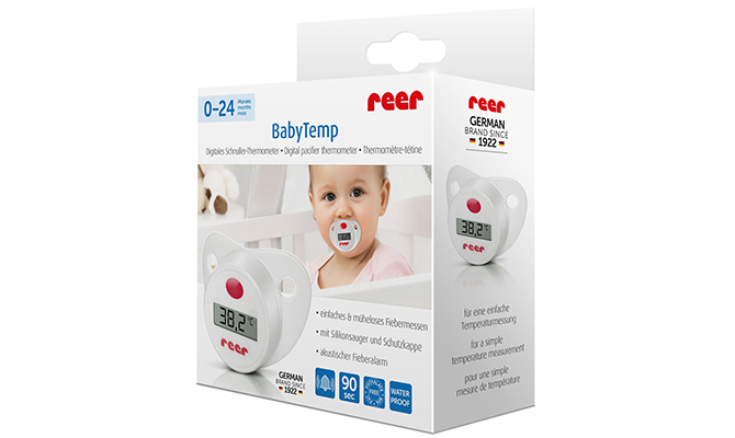 Digital pacifier fever thermometer