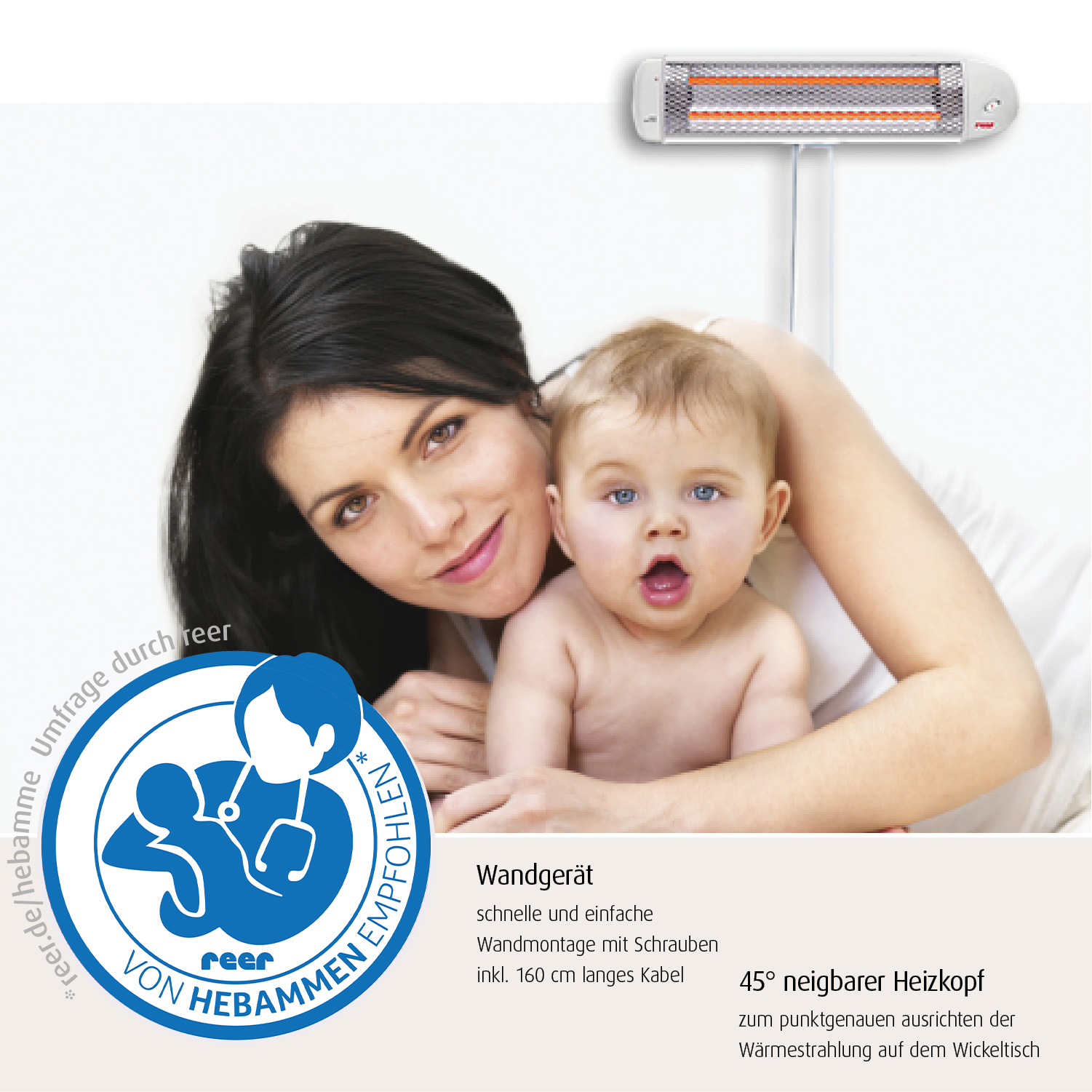 Changing table heater with automatic shutoff
