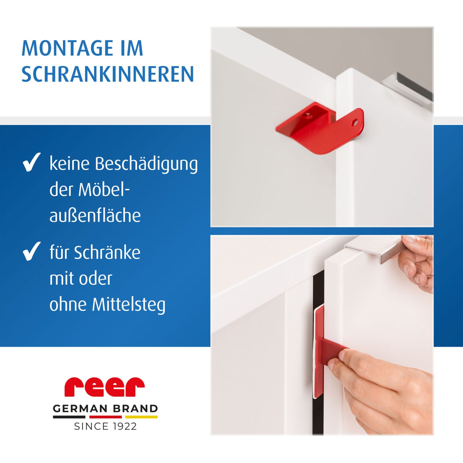 Cabinet lock for double doors, gray