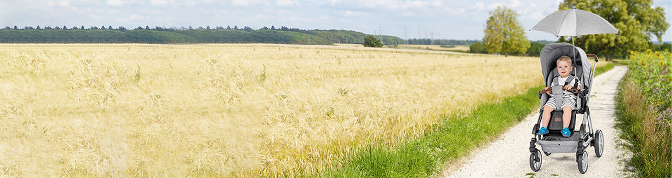 reer Sonnenschirm ShineSafe+, grau-melange 