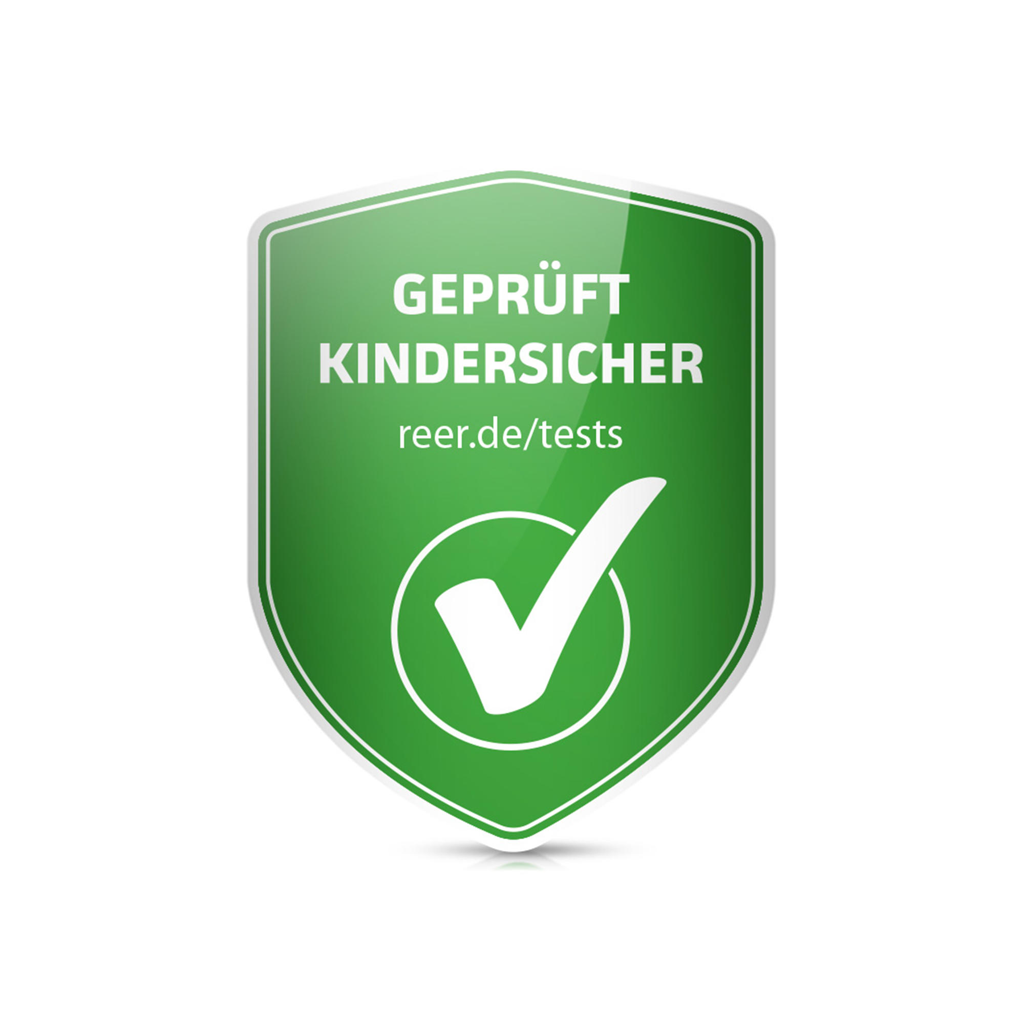 Geprüft kindersicher Logo.