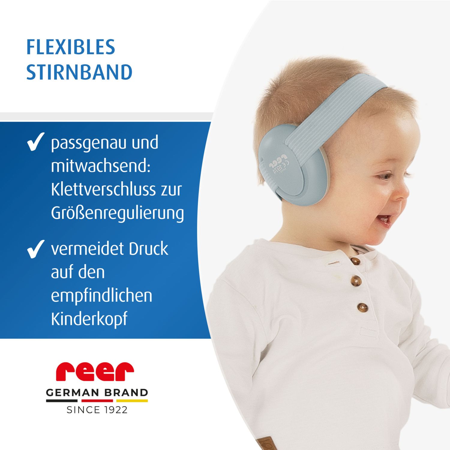 Silentguardbaby  blau mit flexiblem Stirnband