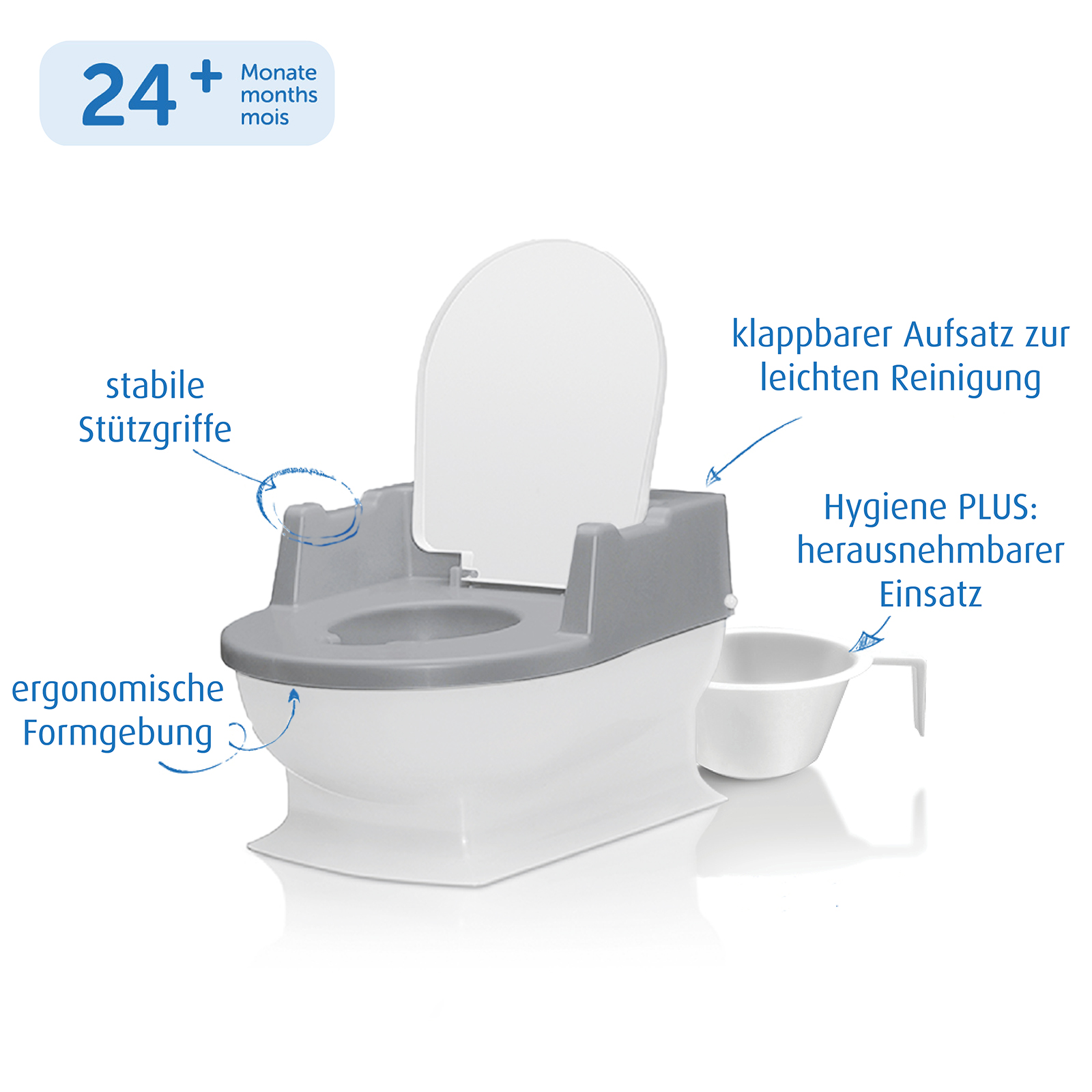 Sitzfritz - Die Mini-Toilette zum Großwerden, weiß-grau
