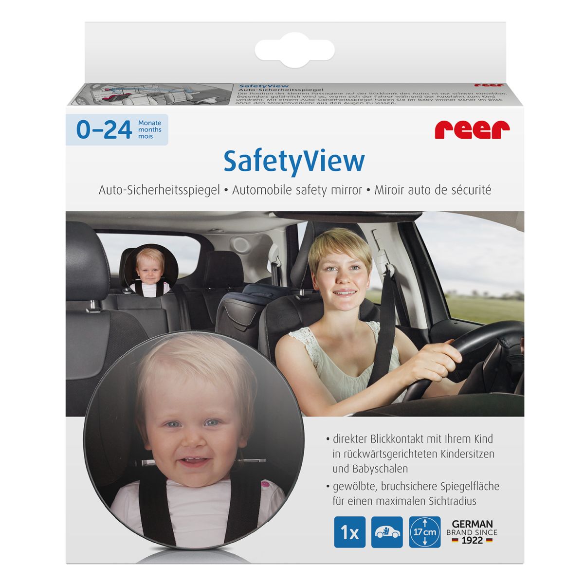 reer BabyView Baby Autospiegel mit Licht