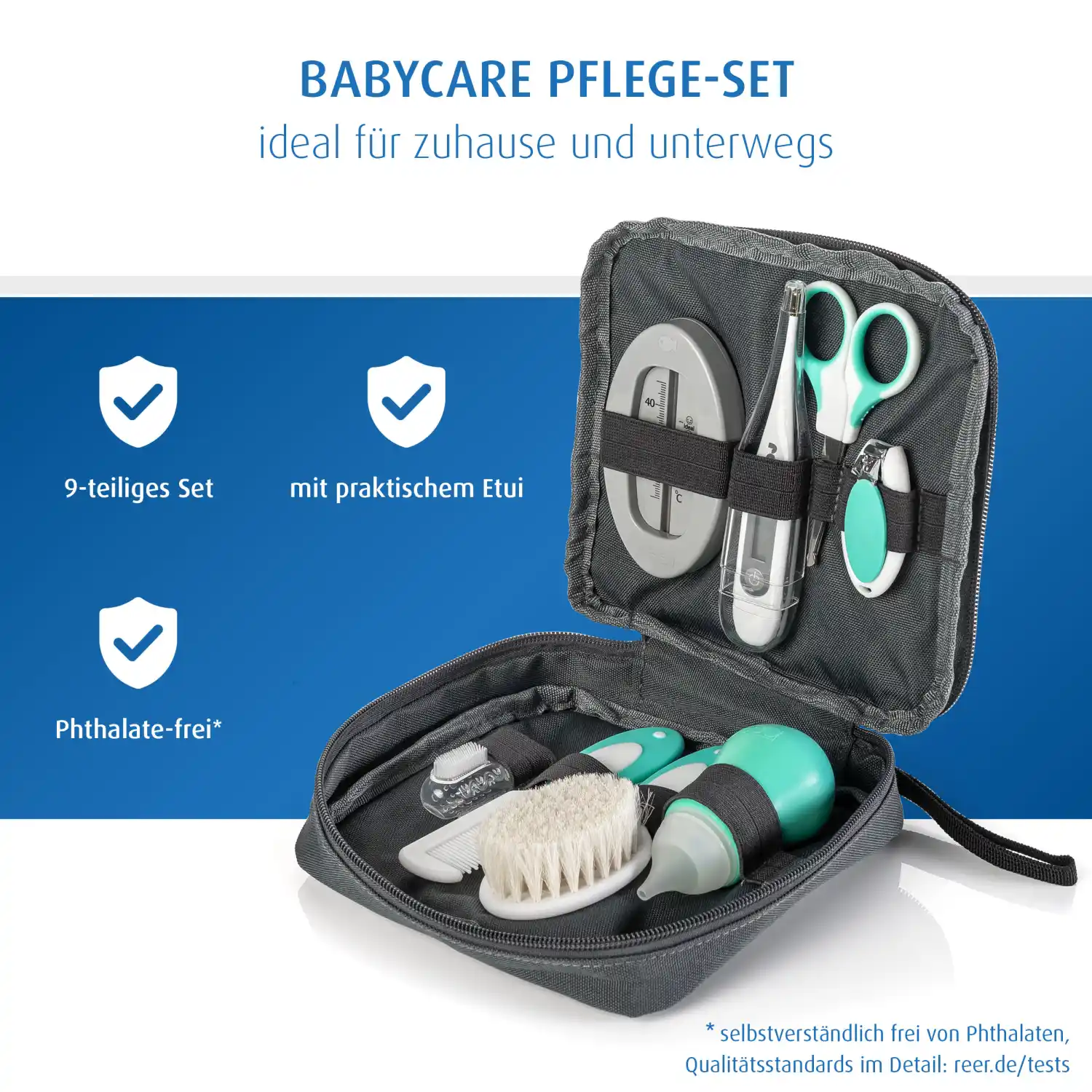 Die Produkte in der geöffneten Tasche