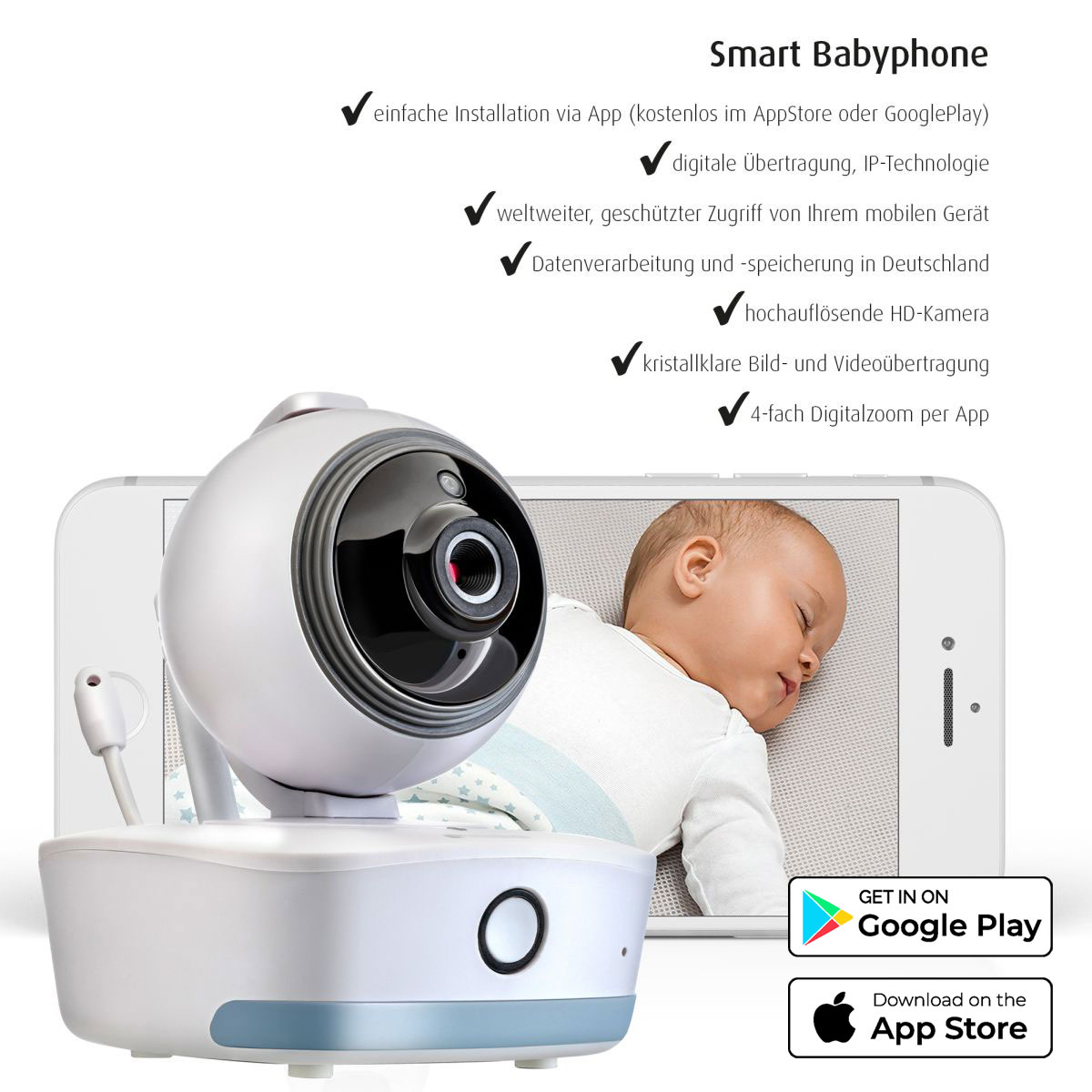 IP BabyCam Move Smart-Babyphone -  geprüfte B-Ware