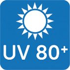 UV80+ Icon in blau