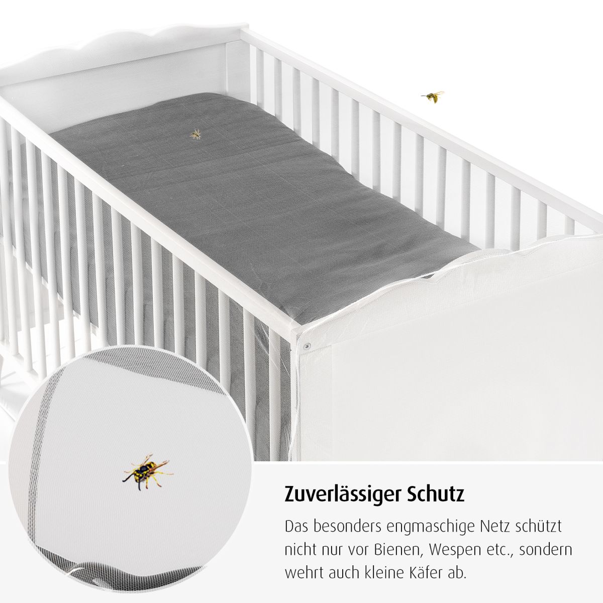 Insektenschutz für Kinderbett, weiß