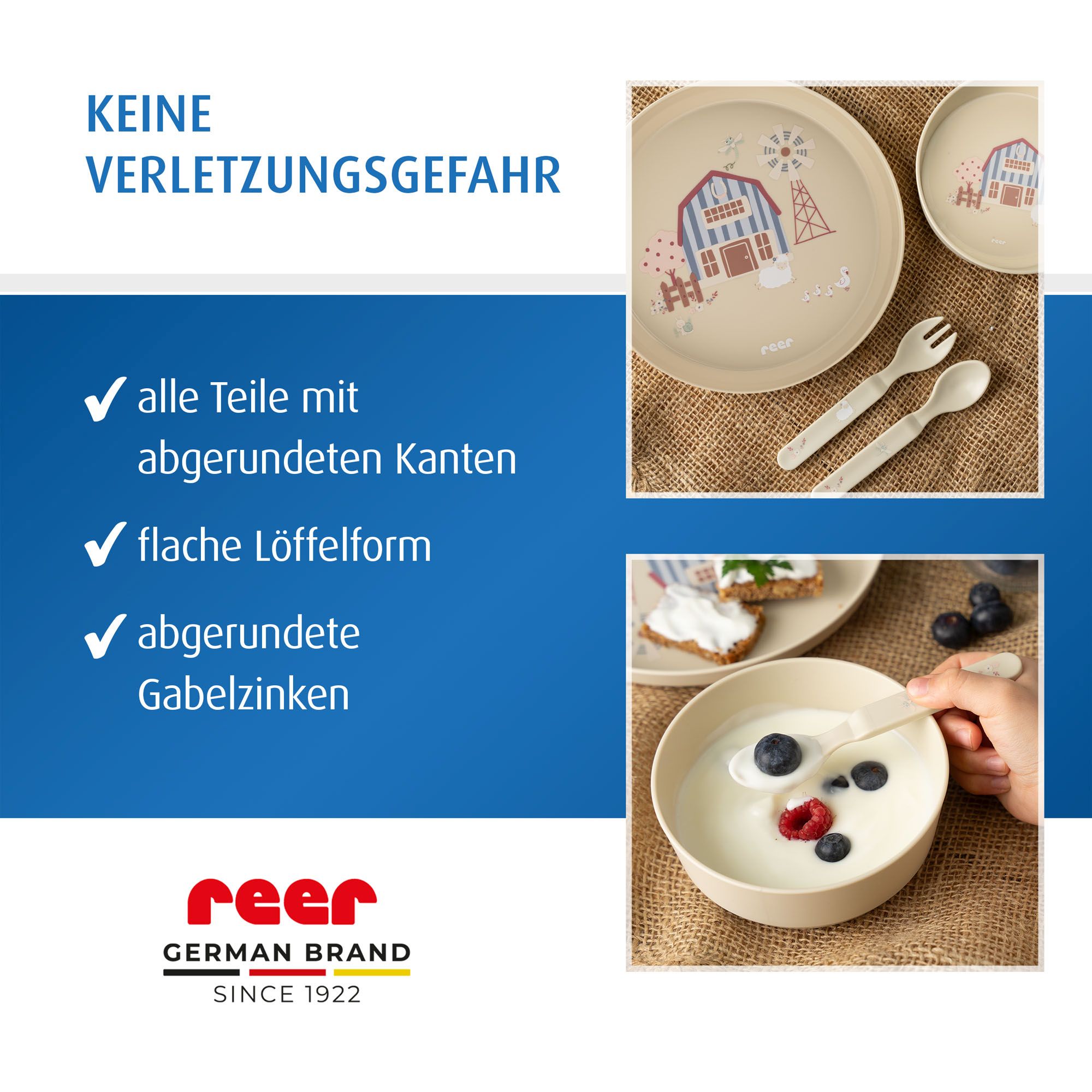 Geschirr auf Frühstückstisch