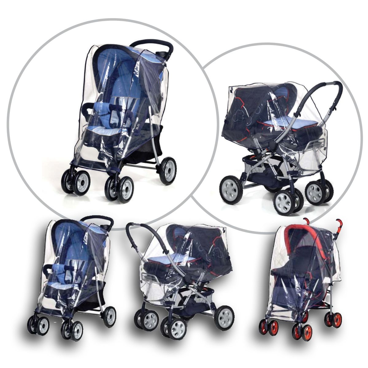 Double Stroller Rain Cover Tandem Stroller Raincoat Baby Weather