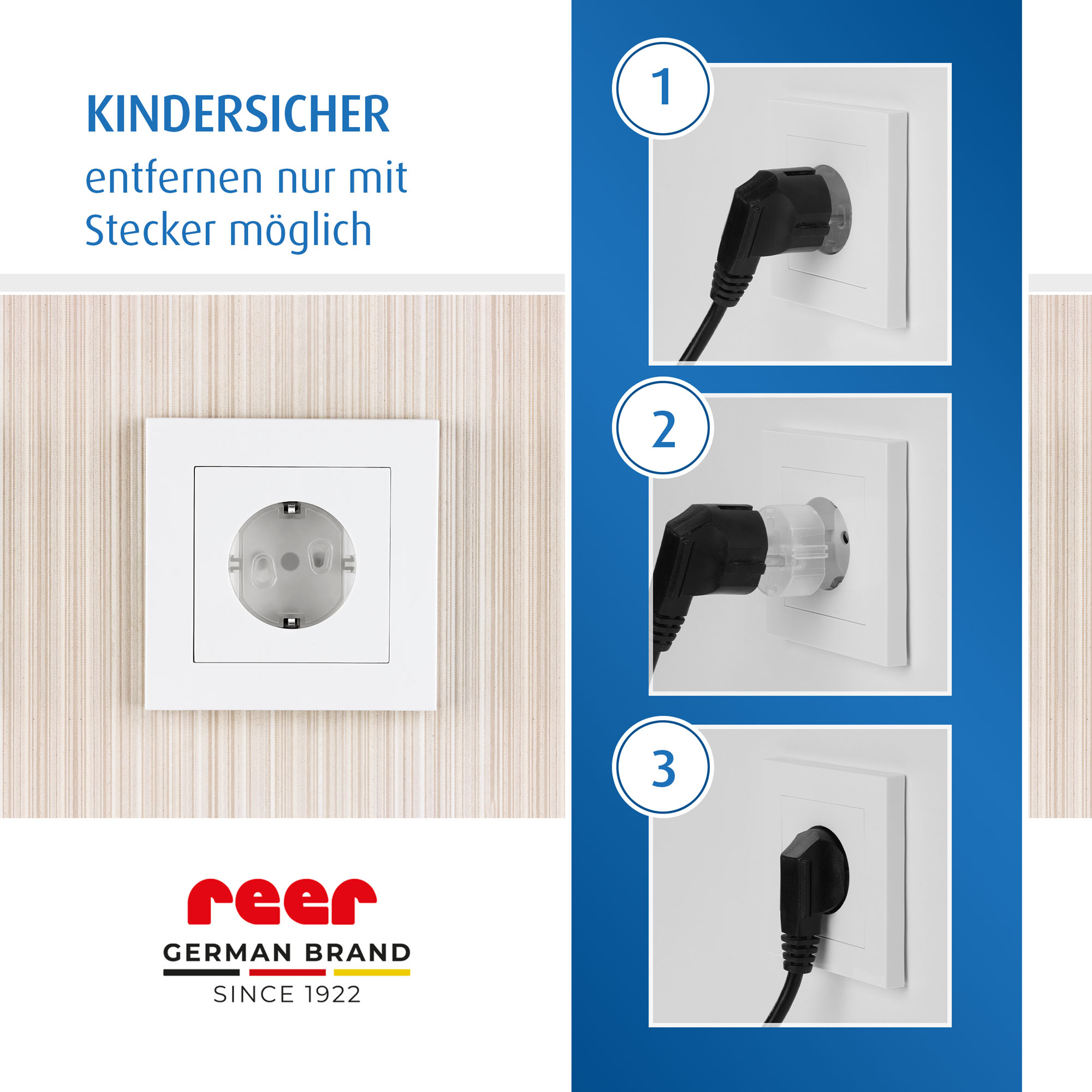 Steckdosenkappe transparent Demontage dargestellt