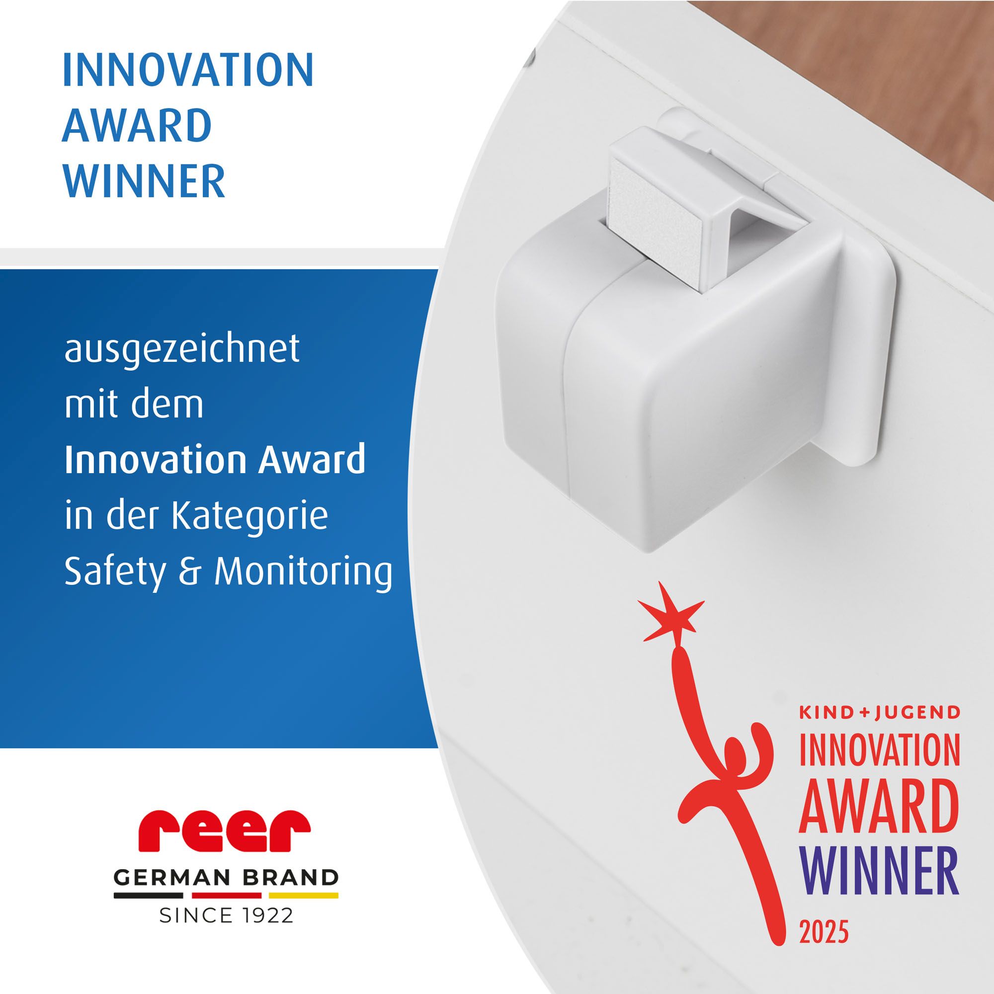 Nahaufnahme des Schubladenstopps an der Innenseite einer Schublade.